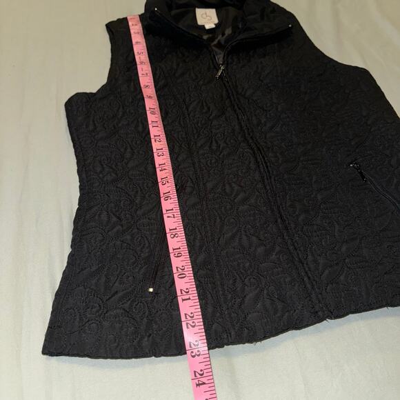 DB Established 1962 Women's Black Quilted Patten Zip Up Vest Size Medium - Picture 3 of 8